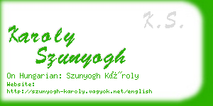 karoly szunyogh business card